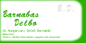 barnabas delbo business card